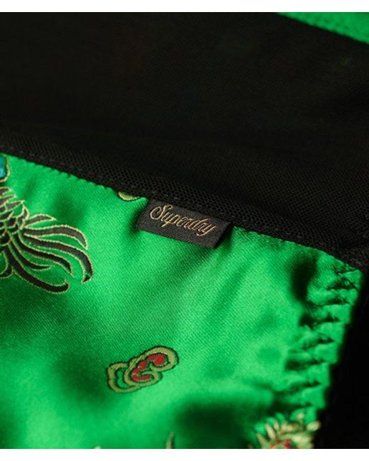 Superdry Green & Co Embroidered Satin Brocade Crop Corset Top