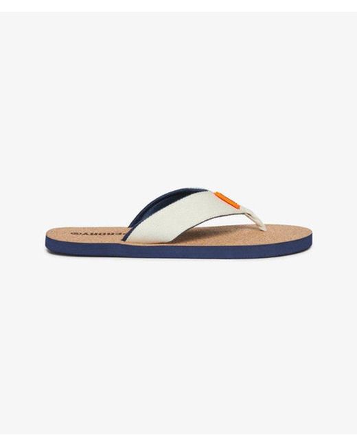 Superdry Brown & Co Cork Graphic Flip Flops for men