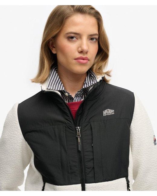 Superdry Black & Co Polar Fleece Hybrid Trekker Jacket