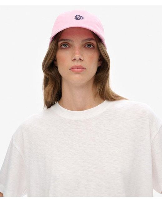 Femme Casquette De Base-Ball Brodée Sd Taille: 1Taille Superdry en coloris Pink