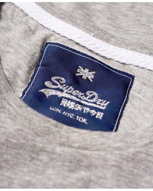 Superdry White Classic Sequin T-Shirt Marl Heather