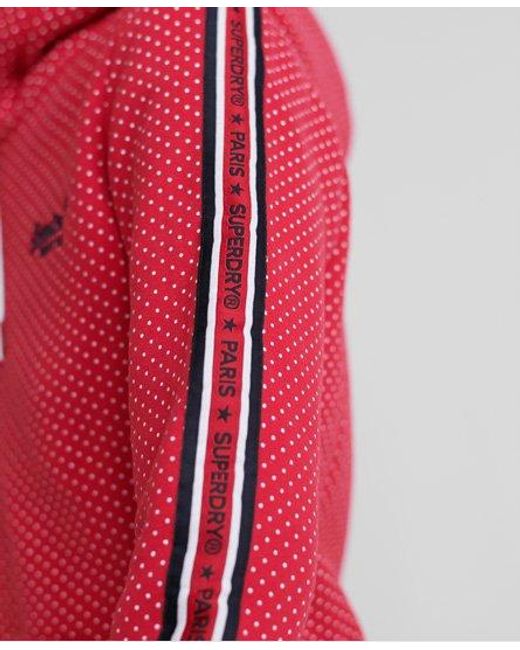 Superdry Red All Over Print Zip Hoodie Nautical