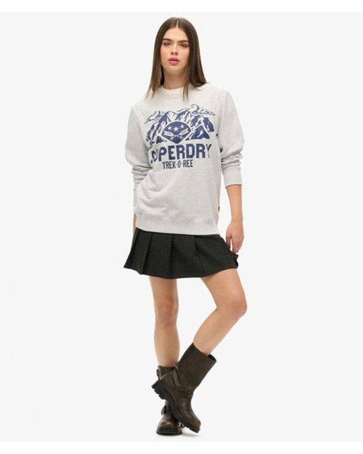 Superdry White Oversized Outdoors Graphic Crew Sweatshirt