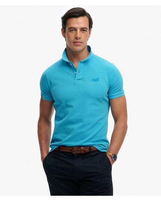 Superdry Blue Vintage Destroy Polo Shirt - Size: L for men