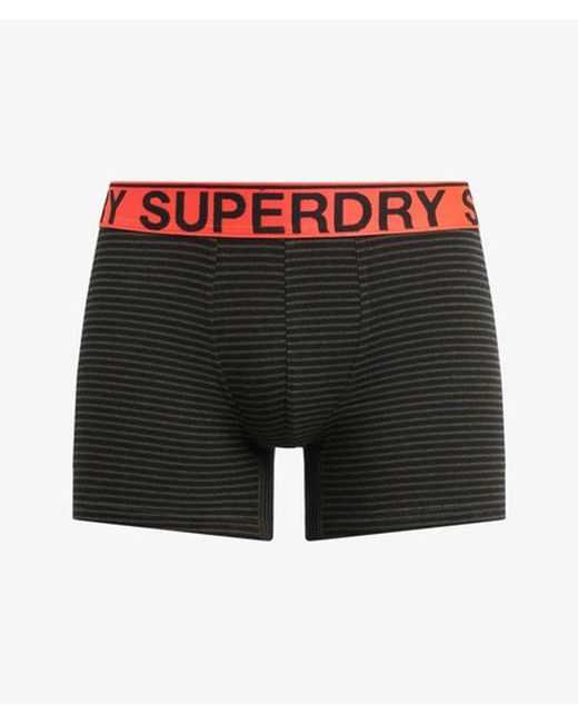 Superdry White & Co Classic Logo Print Cotton Boxer Triple Pack for men