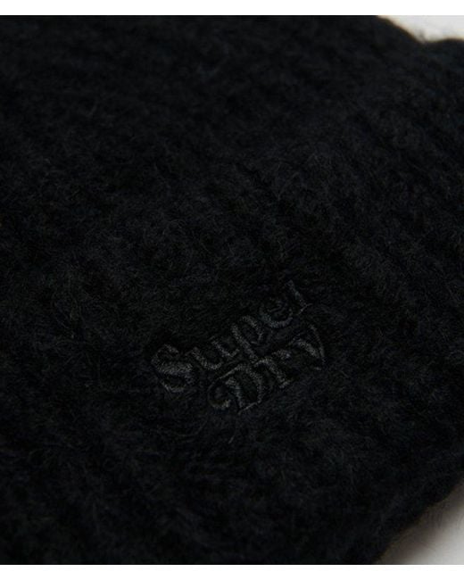 Superdry Black & Co Rib Knit Beanie Hat