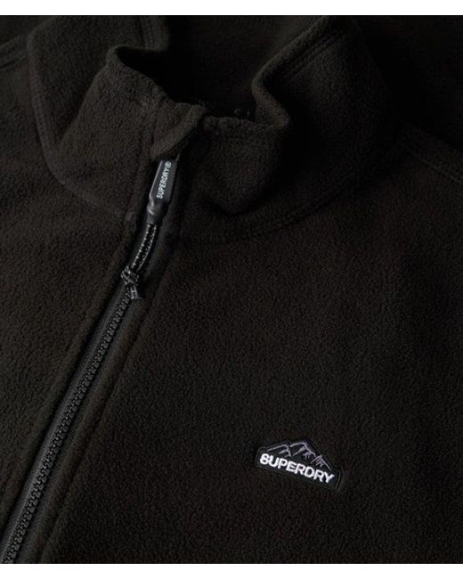 Superdry Black Polar Fleece Full Zip for men
