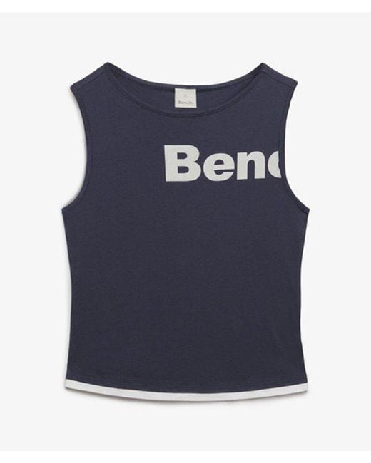Superdry Blue Bench X & Co Bench Fitted Layer Tank Vest