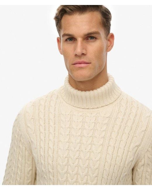 Homme Pull Torsadé À Col Roulé Jacob Taille Superdry pour homme en coloris Natural