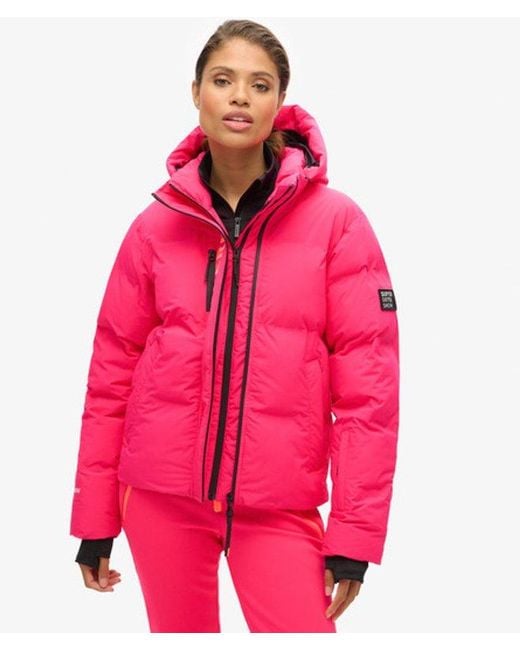 Superdry Red & Co Hooded Ski Boxy Puffer Jacket