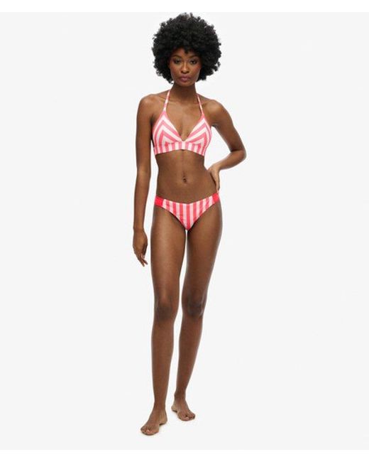Superdry Red & Co Striped Cheeky Bikini Bottoms