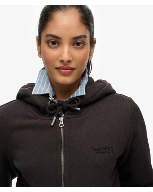 Superdry Black & Co Athletic Essentials Logo Zip Hoodie