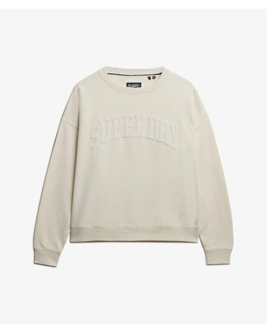 Superdry White & Co Athletic Essentials Tonal Applique Crew Sweatshirt