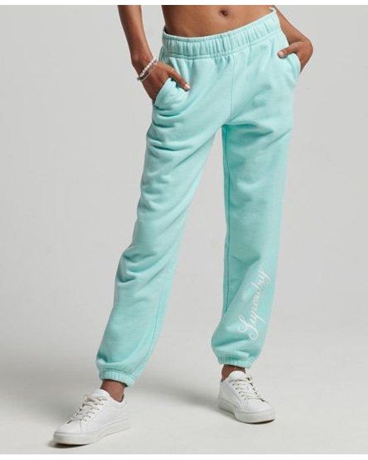 Superdry Blue Script Graphic Boyfriend Joggers Cali