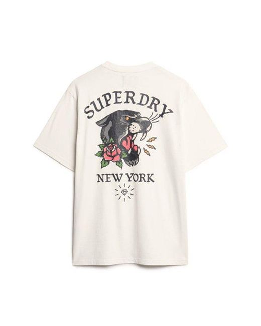 Superdry Natural & Co Oversized Tattoo Back Graphic T-shirt