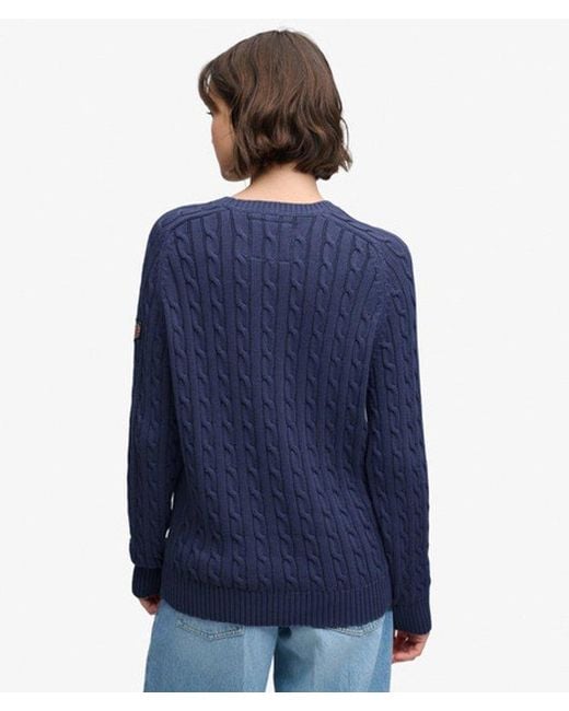 Superdry Blue & Co Slouchy Cable Knit Jumper