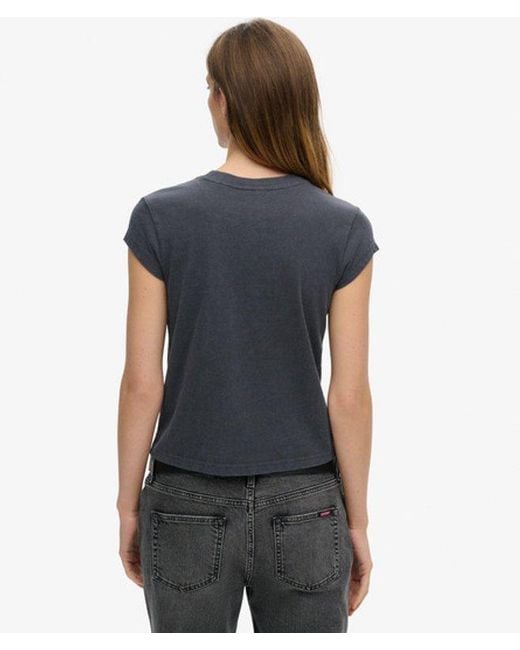 Superdry Blue & Co Iron Maiden X & Co Cap Sleeve Band T-shirt