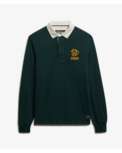 Superdry Green & Co Vintage Athletic Jersey Rugby Top for men