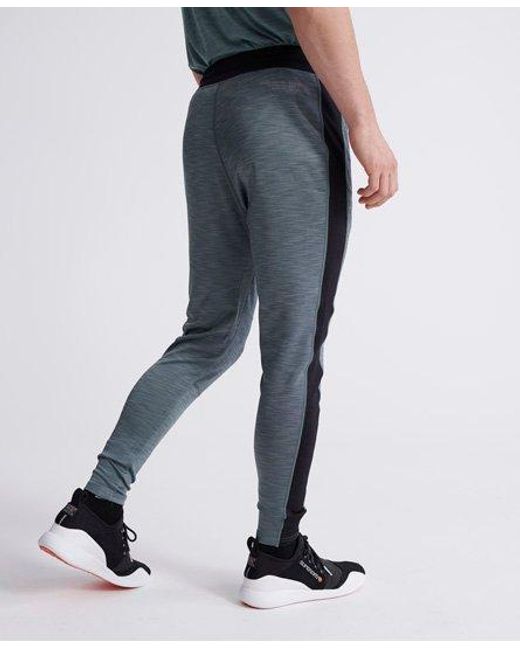 Superdry Blue Training Colourblock Joggers Sagebrush Marl for men