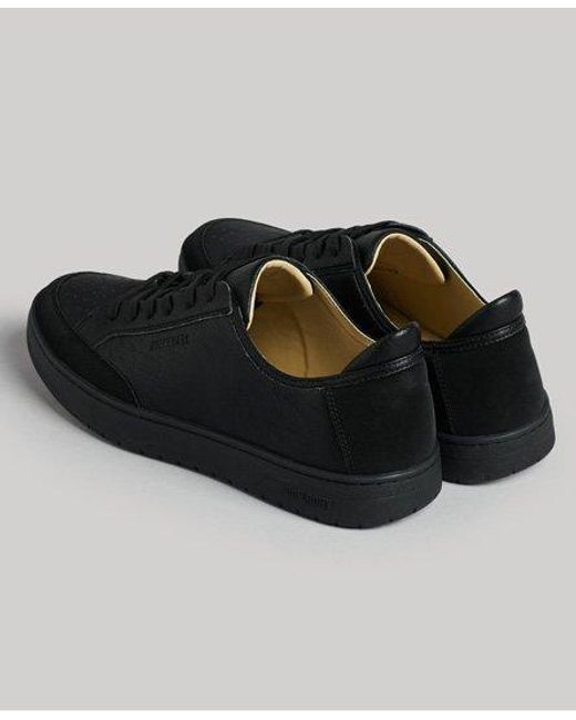 Superdry Black Vegan Basket Low Top Trainers, Size: 10 for men