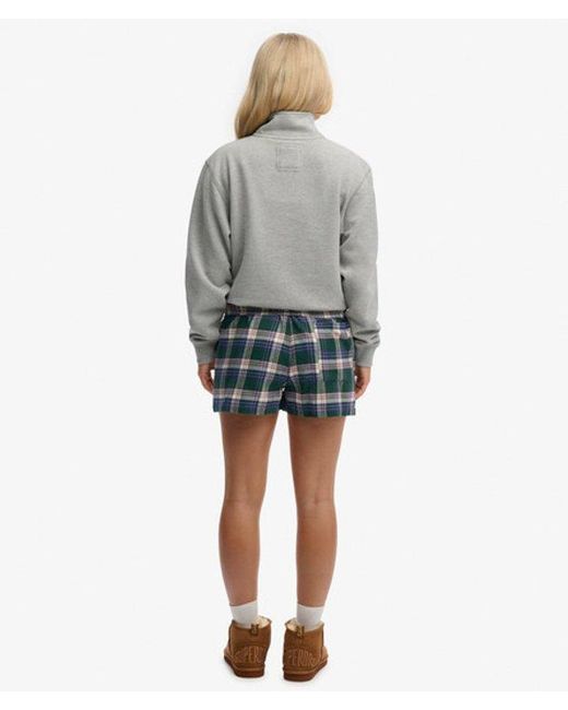 Superdry Green & Co Cotton Check Elastic Shorts