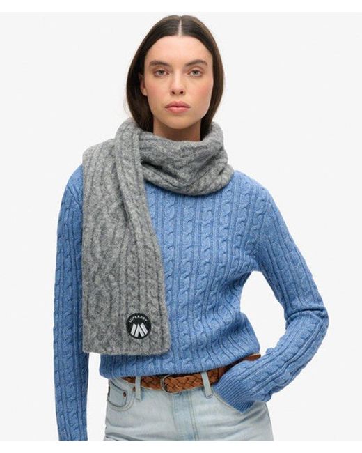 Superdry Gray & Co Cable Luxe Knit Scarf