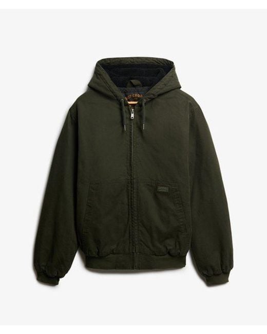 Superdry Black Canvas Surplus Hooded Jacket for men