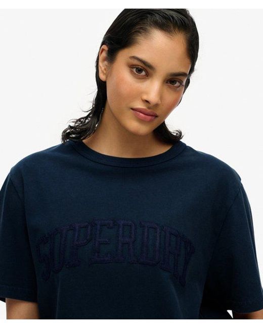 Superdry Blue Athletic Tonal Oversized T-shirt