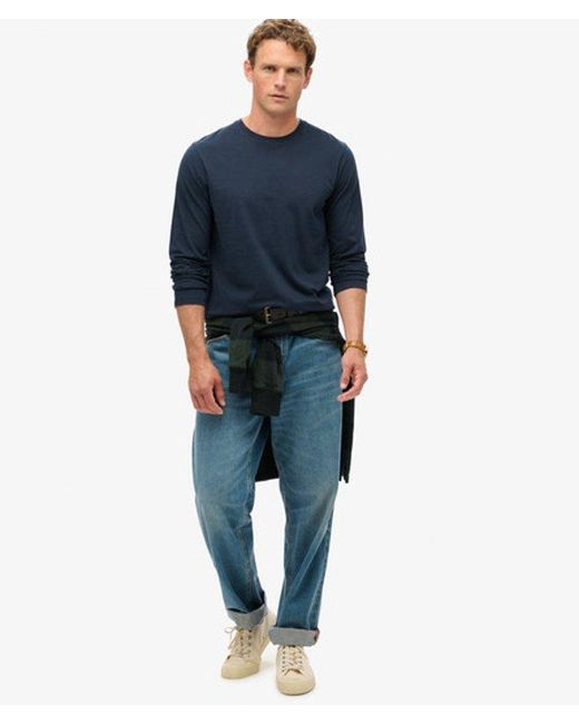 Superdry Classic Essential Top in het Blue voor heren