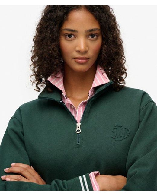 Superdry Green & Co Country Club Embossed Half-zip Jumper