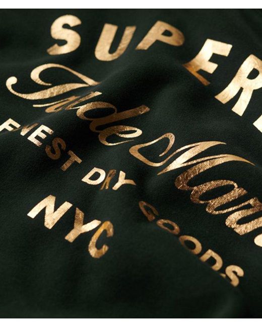 Superdry Green & Co Luxe Metallic Logo Jersey Dress