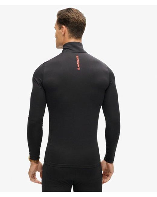 Superdry Black Ski Base Layer Half Zip Top for men