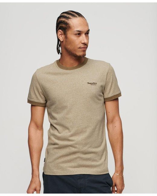 Superdry Essential Logo Ringer T-shirt in Brown for Men | Lyst