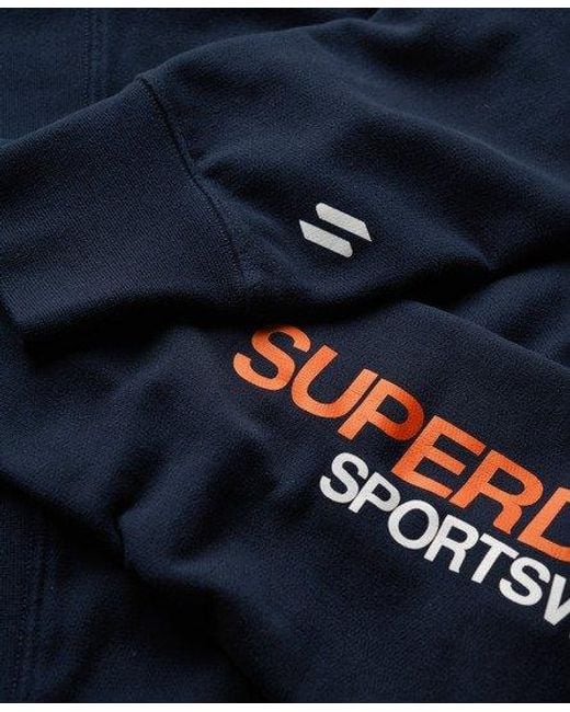 Superdry Blue Sportswear Logo Loose Zip Hoodie for men
