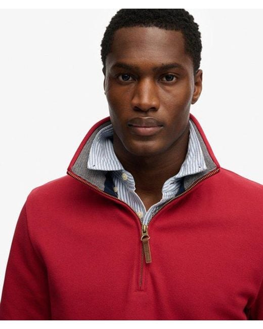 Superdry Red & Co Essential Pique Half Zip for men