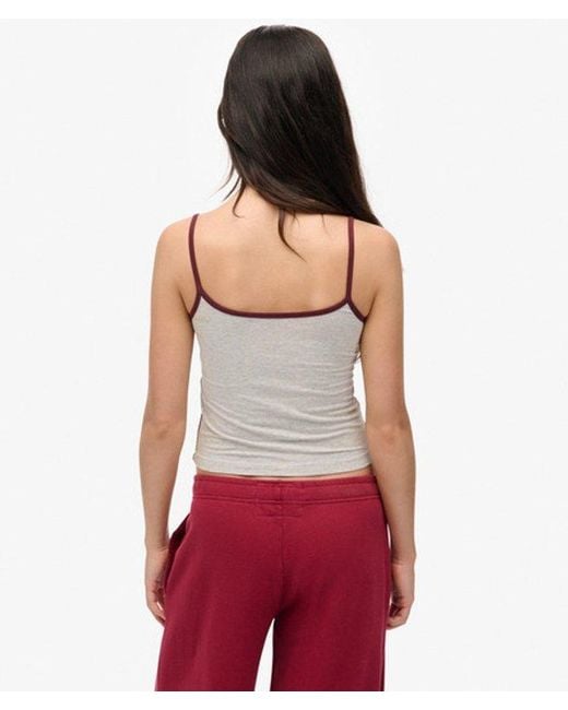 Superdry Gray & Co Athletic Essentials Branded Cami Top