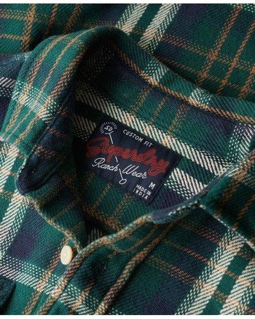 Superdry Green The Merchant Store - Heavy Checked Shirt for men