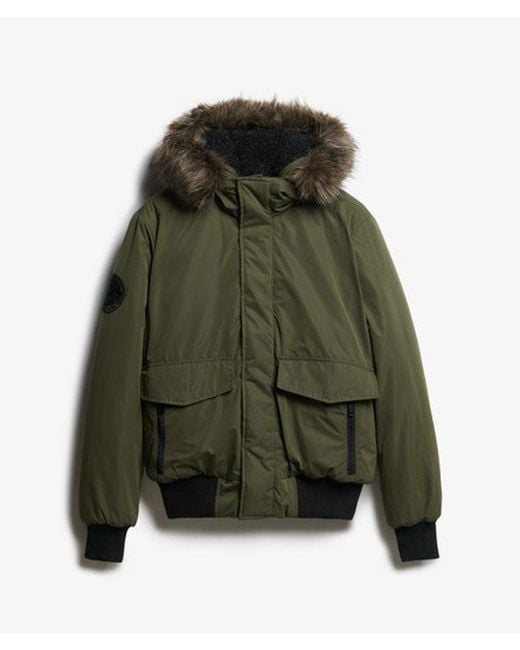 Superdry Green Everest Bomber Jacket Army for men
