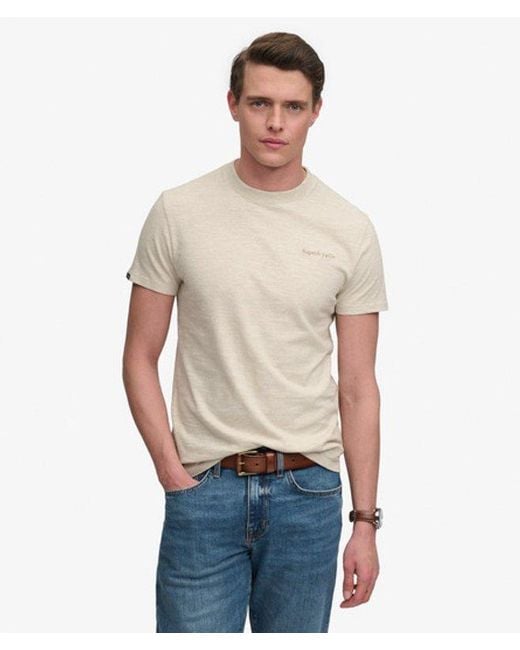 Superdry White & Co Essential Company Logo Embroidered T-shirt for men