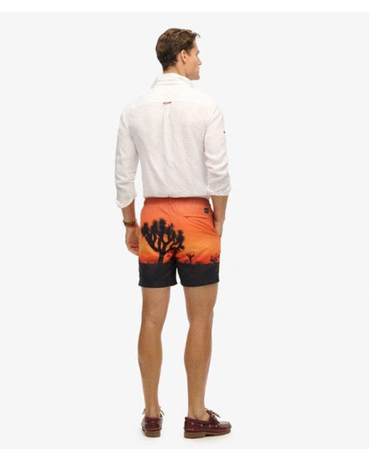 Superdry Red & Co Photographic 17-inch Recycled Swim Shorts for men
