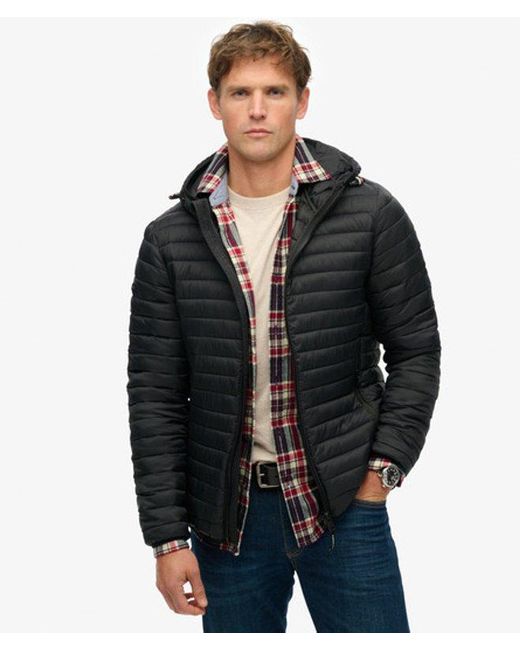 Superdry Black Hooded Fuji Lite Jacket for men