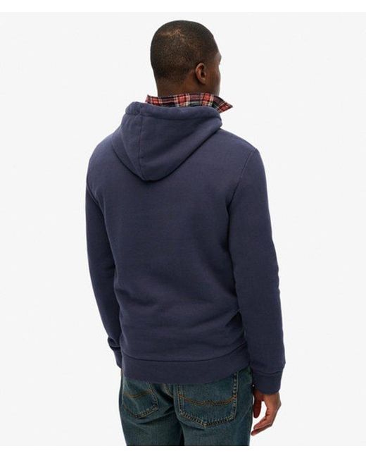 Superdry Blue & Co Vintage Logo Tonal Hoodie for men