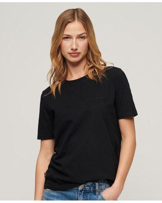 Superdry Black Essential Logo Embroidered T-shirt
