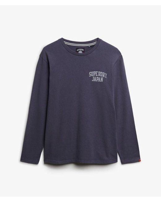Superdry Blue Athletic Essentials Long Sleeve Top for men