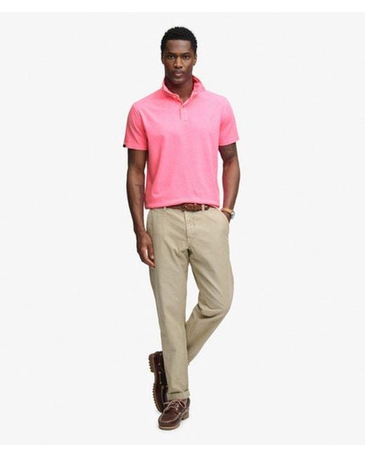 Superdry Pink & Co Essential Jersey Polo Shirt for men