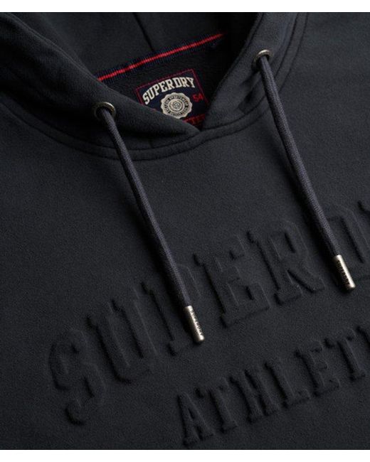 Superdry Blue & Co Athletic Embossed Relaxed Hoodie for men