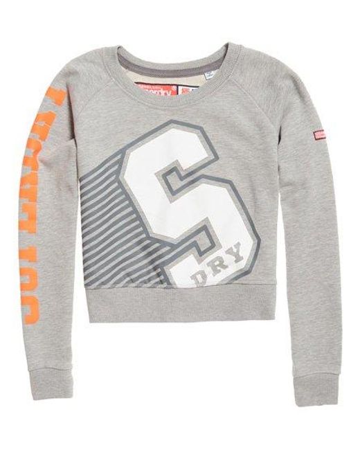 Superdry White Big Crew Neck Sweatshirt Marl