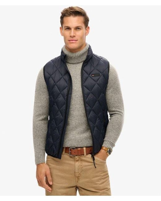 Superdry Blue Diamond Quilt Fuji Lite Gilet for men