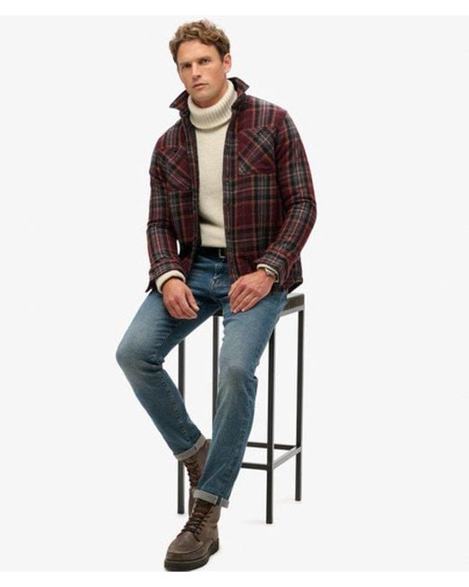 Superdry Brown & Co The Merchant Store - Quilted Overshirt for men