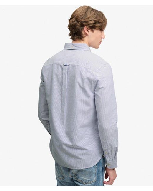 Superdry Blue Preppy Oxford Long Sleeve Shirt for men